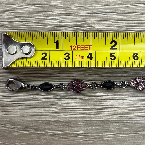 The Grapes and Peonies Rhinestone Studded Multi Color Necklace - Picture 6 of 8